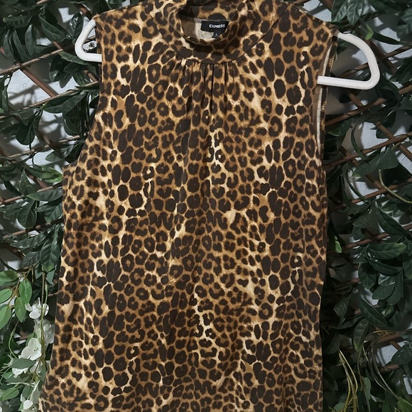 Express Leopard Print Top in Brown and Black - Picture 3 of 12